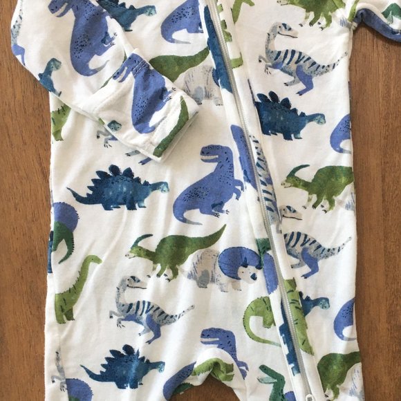 Angel Dear white 2-way zipper with blue and green dinosaurs - Picture 2 of 2